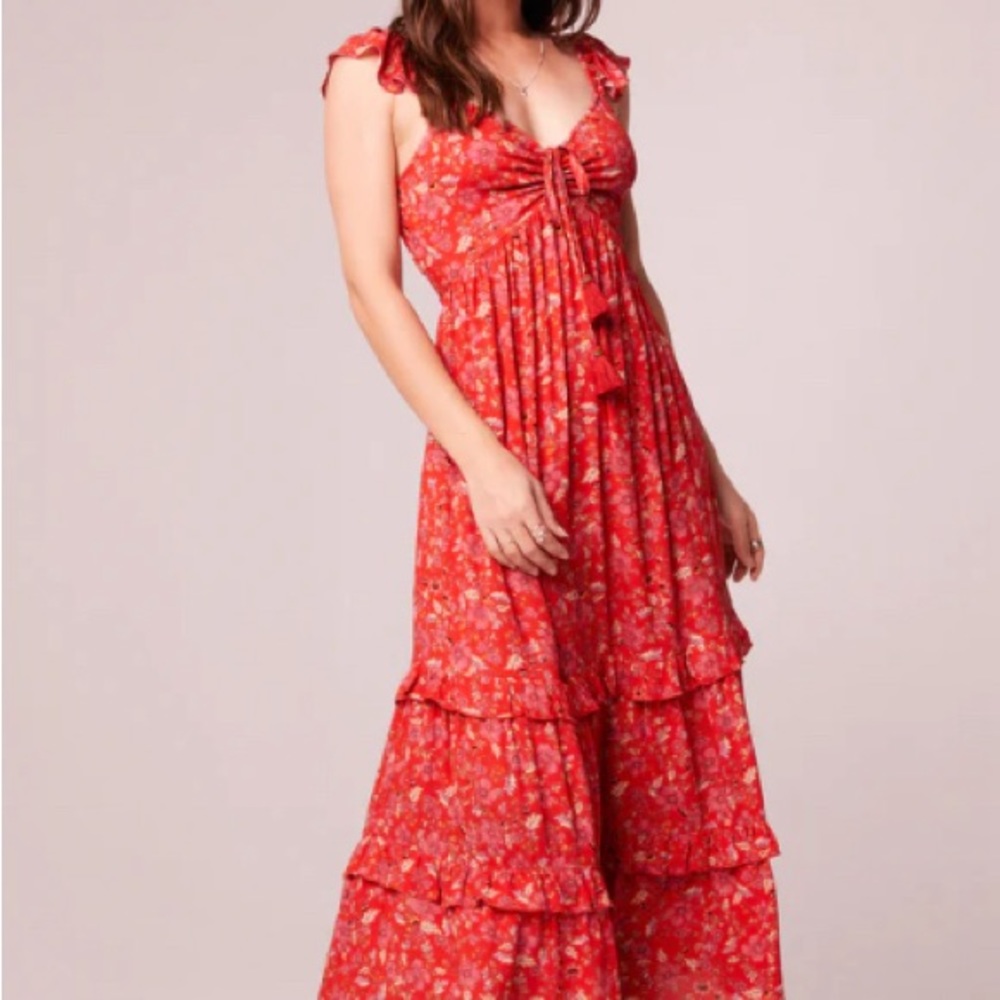 New with tags/in package Elodie tiered maxi dress in crimson. Stunning!!